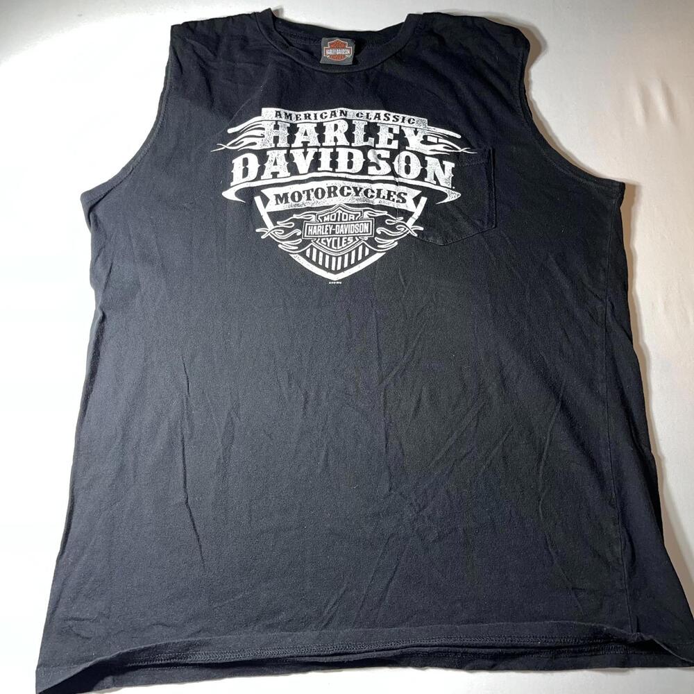 Harley Davidson Sleeveless T-Shirt Men's XL Black Bradenton FL Manatee River